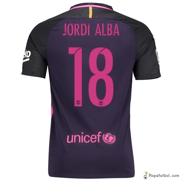 Camiseta Barcelona Replica Segunda Ropa Jordi Alba 2016/17 Purpura